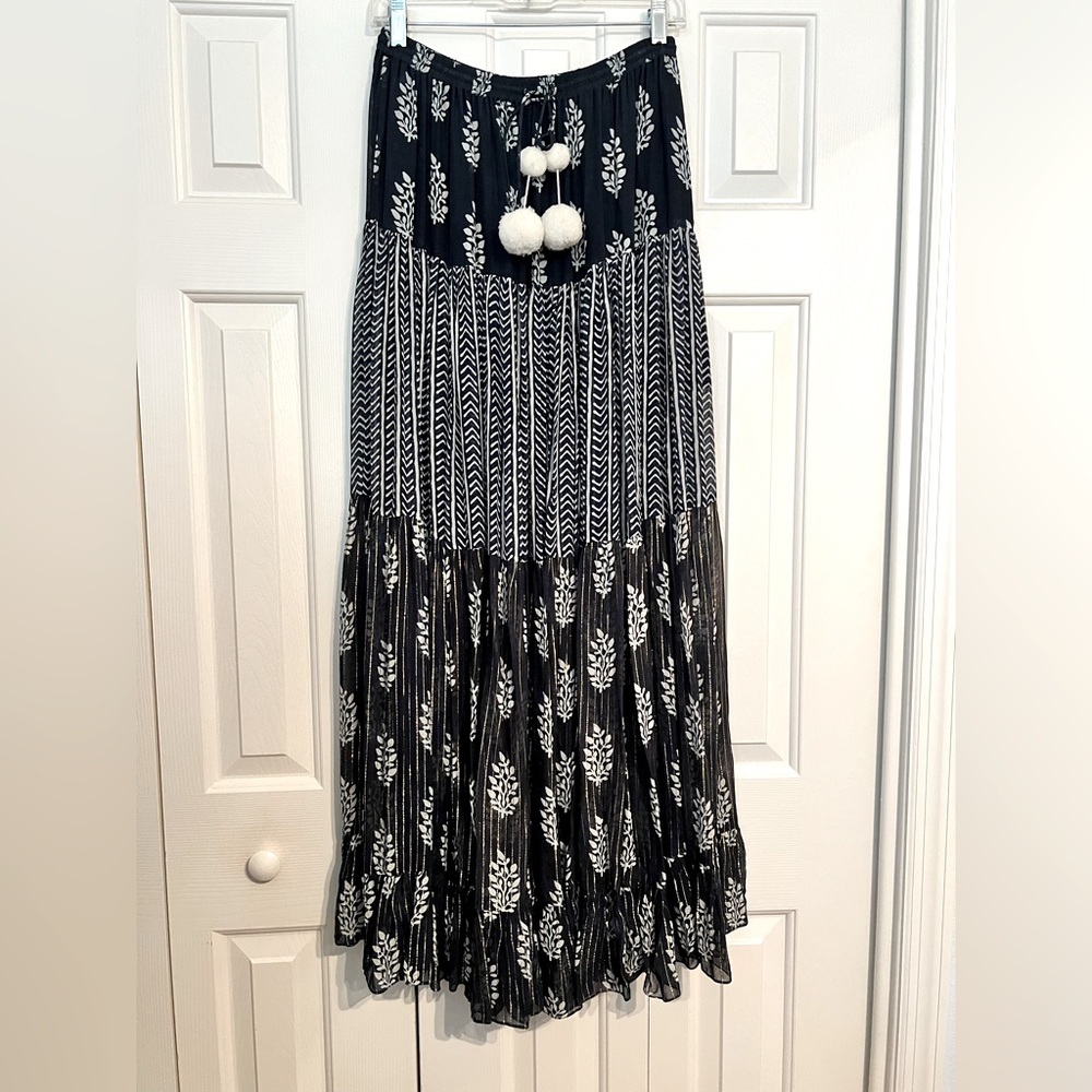NWT HEMANT & NANDITA Navy Maxi Skirt size Small